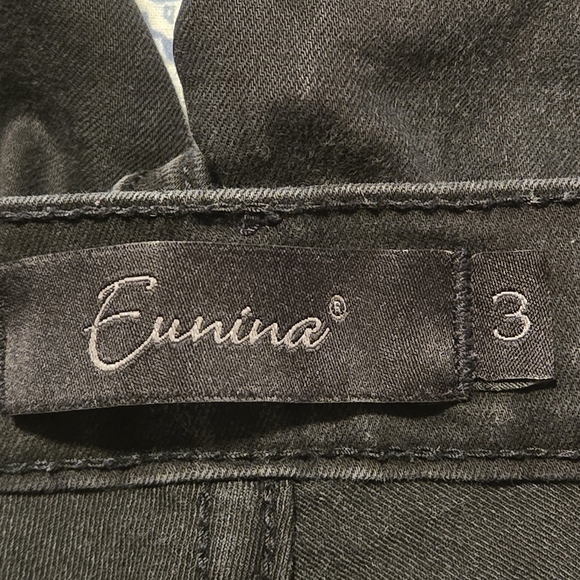 Eunina Juniors' Size 3 w26 Black Denim Skinny Leg Jeans Lo Rise Made in USA - Picture 4 of 16